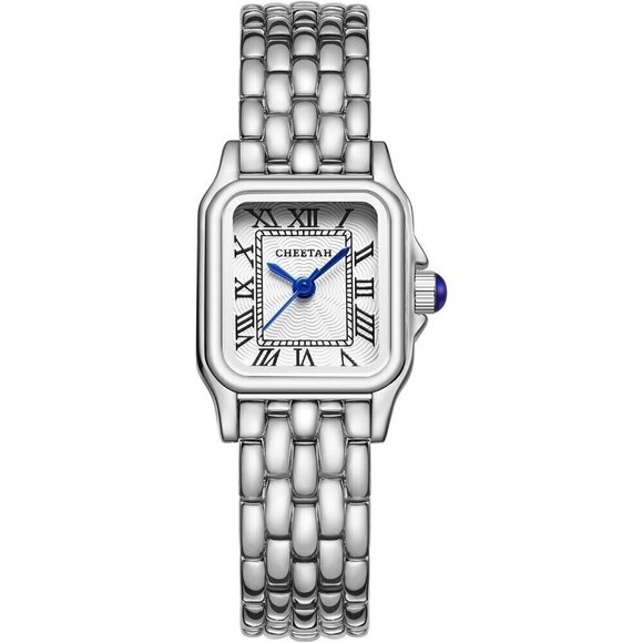 ?Women Silver Small Vintage Bracelet, Rectangular Case Roman Dial Watches main image 5